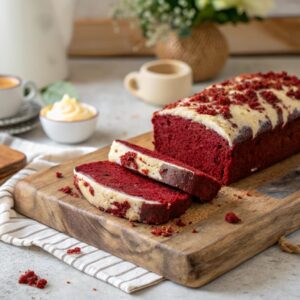 Vegan Red Velvet Loaf Cake: A Dreamy Twist on a Classic Favorite 7 vegan red velvet loaf cake on wooden board