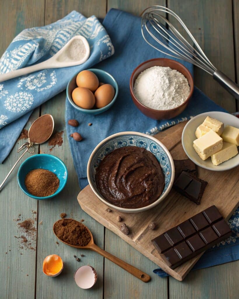 Ingredients for Bluey chocolate cake