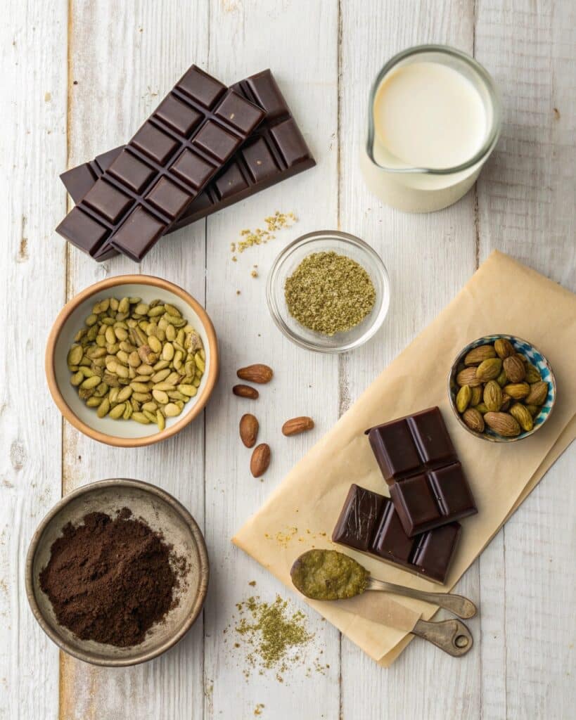 Ingredients for Dubai Chocolate Bar Recipe