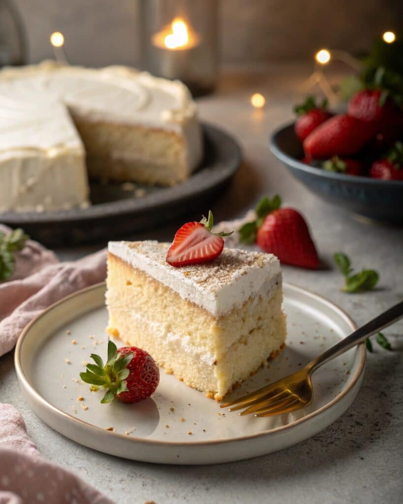 topped vegan tres leches cake