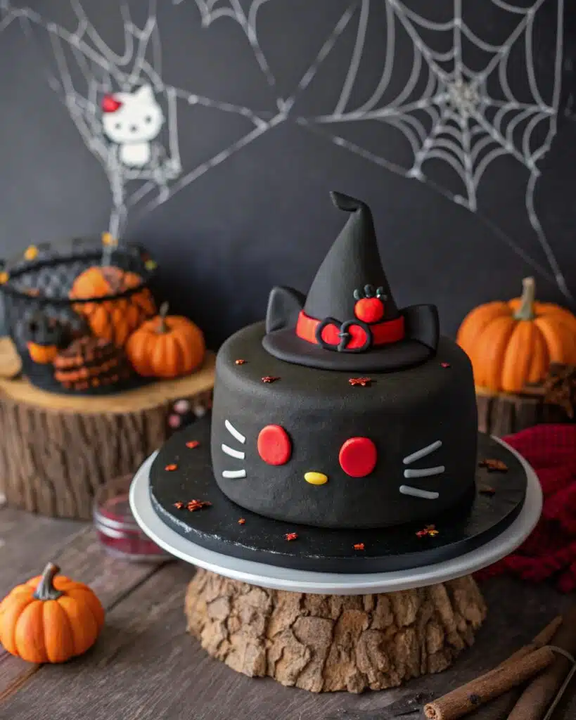 Spooky Hello Kitty cake with Halloween theme
