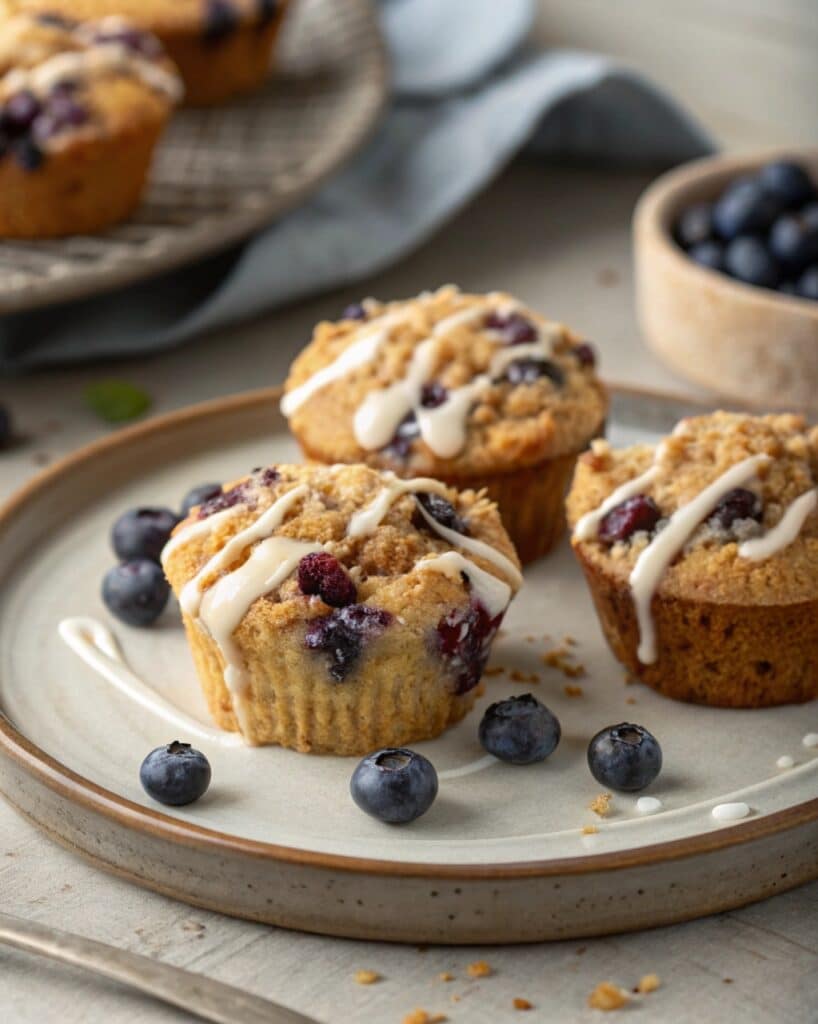 Blueberry coffee cake muffins with yogurt