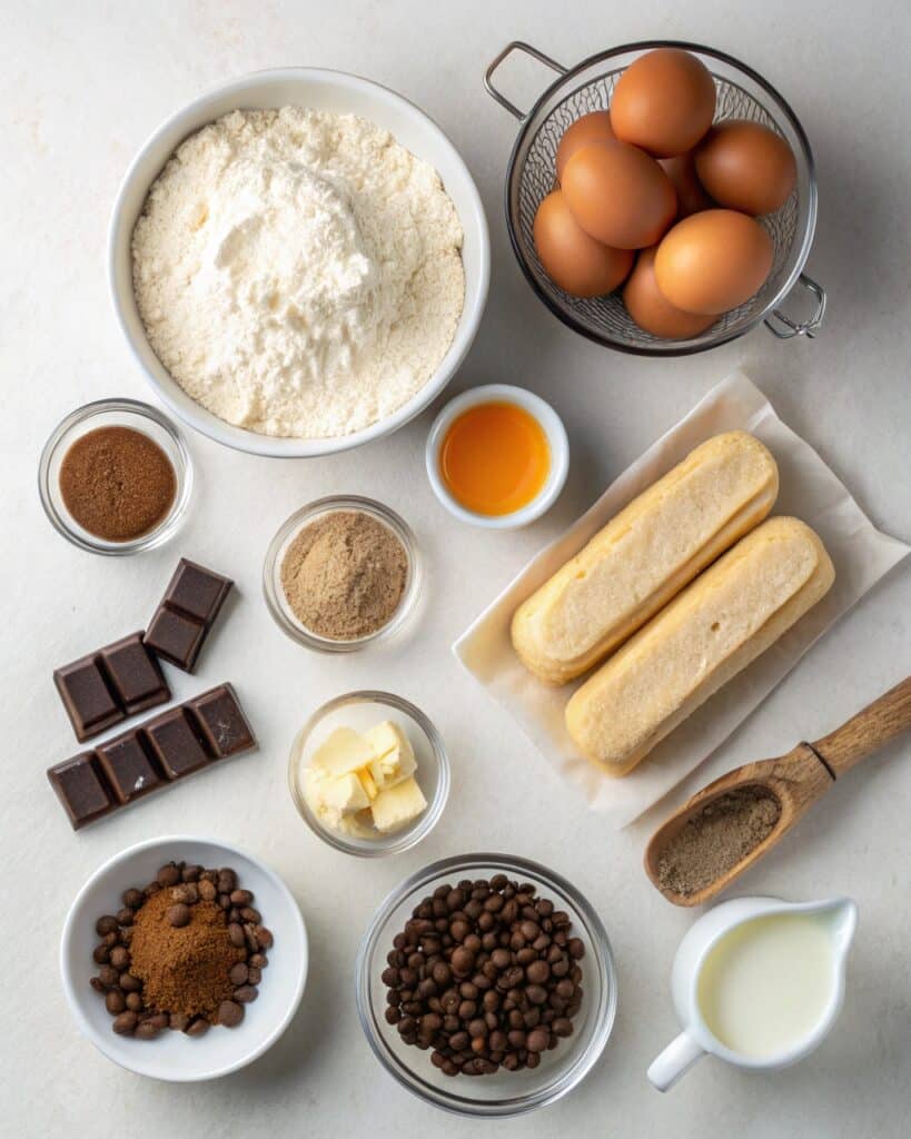 ingredients for baking tiramisu cupcakes
