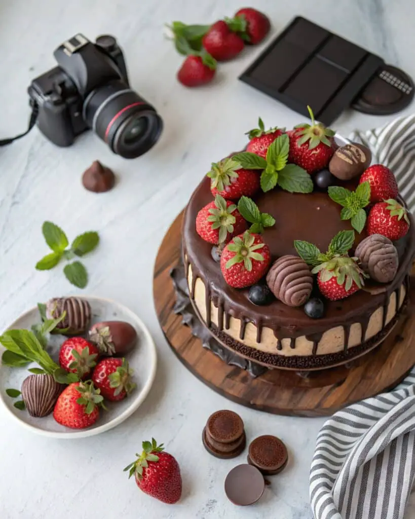 chocolate strawberry cake decoration ideas
