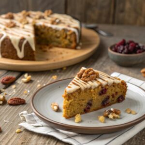 a beautifully plated slice of main carrot coffee c