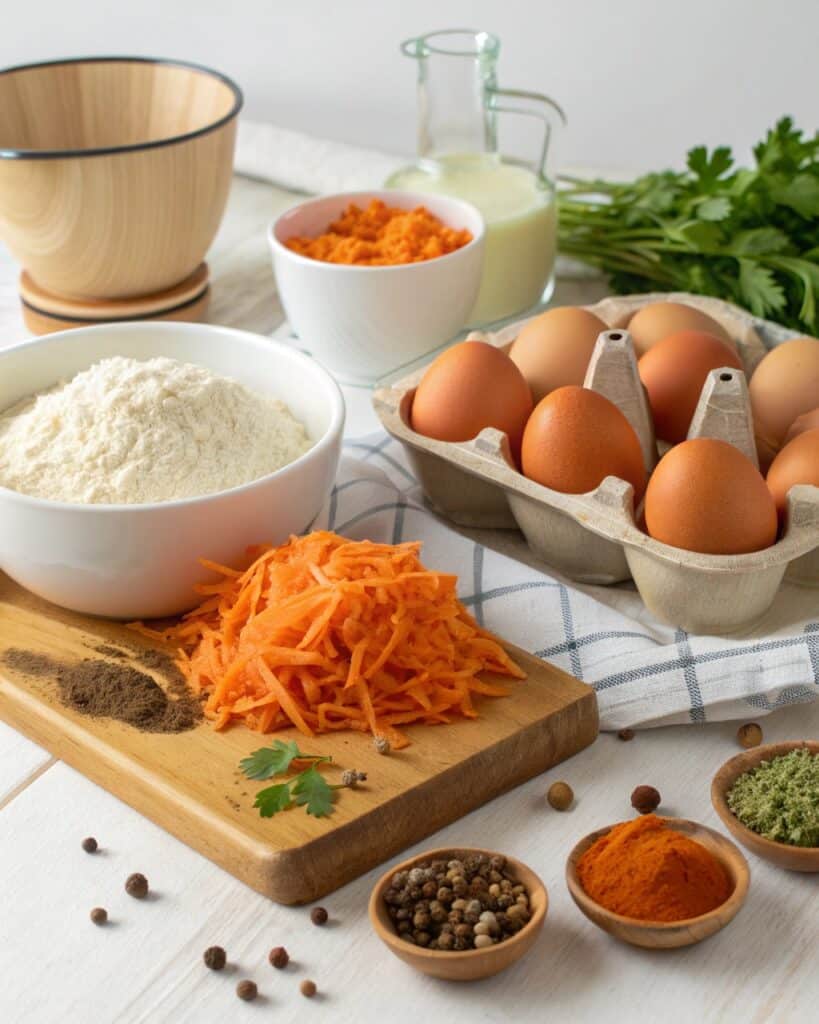an organized display of all ingredients needed for