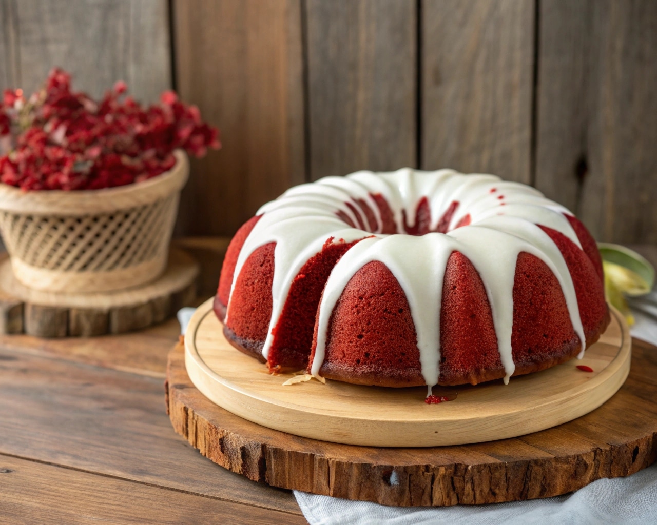 Red Velvet Bundt Cake with Cream Cheese Glaze