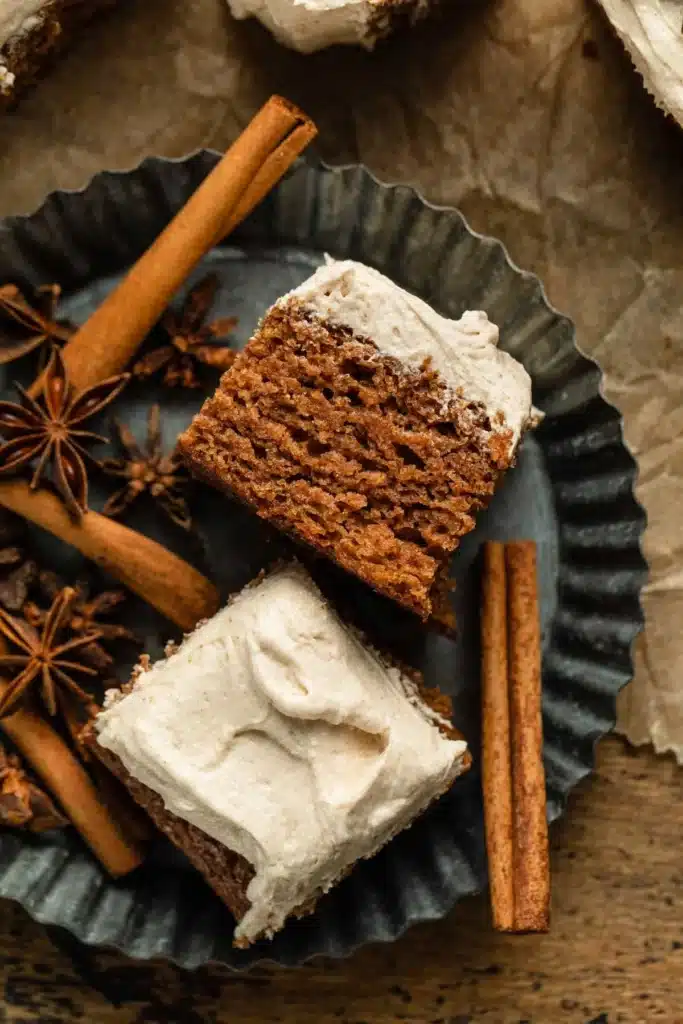 Delicious Apple Spice Cake with Buttercream Frosting on a plate