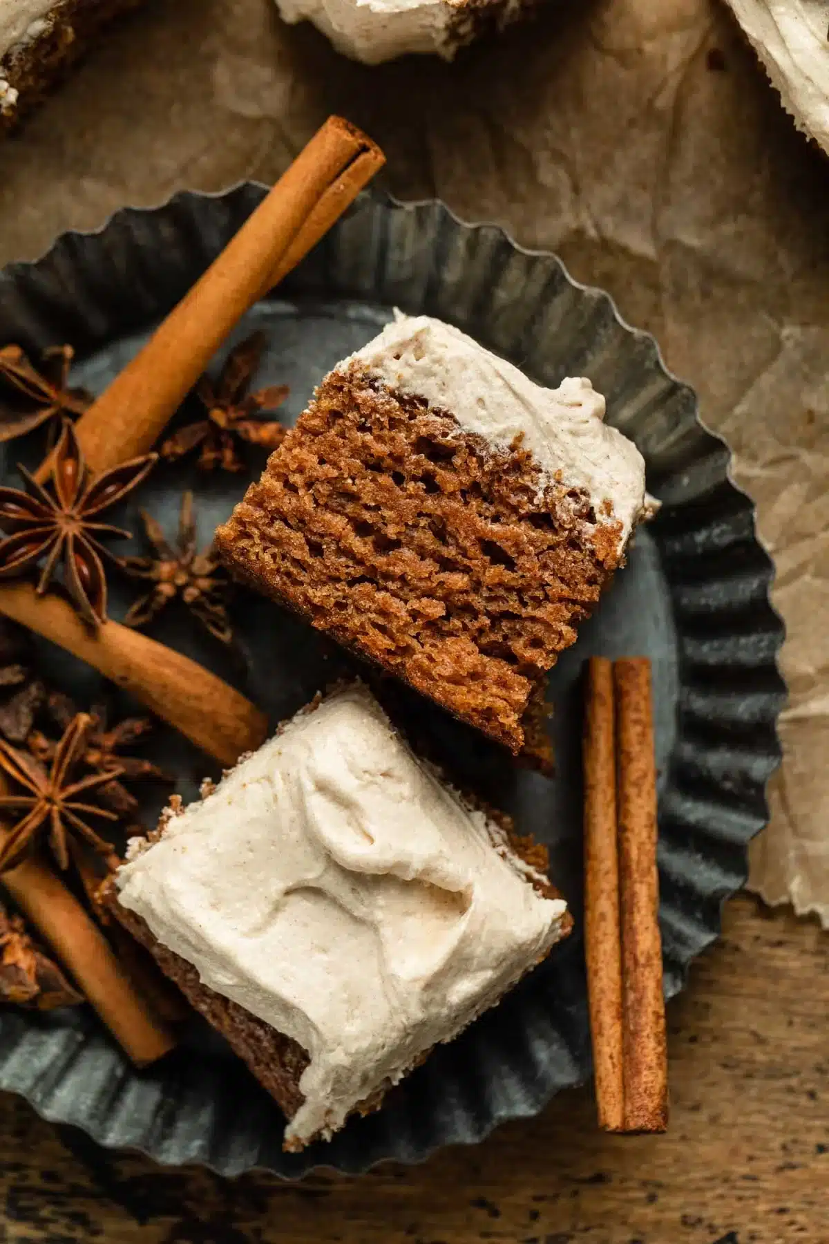 Delicious Apple Spice Cake with Buttercream Frosting on a plate