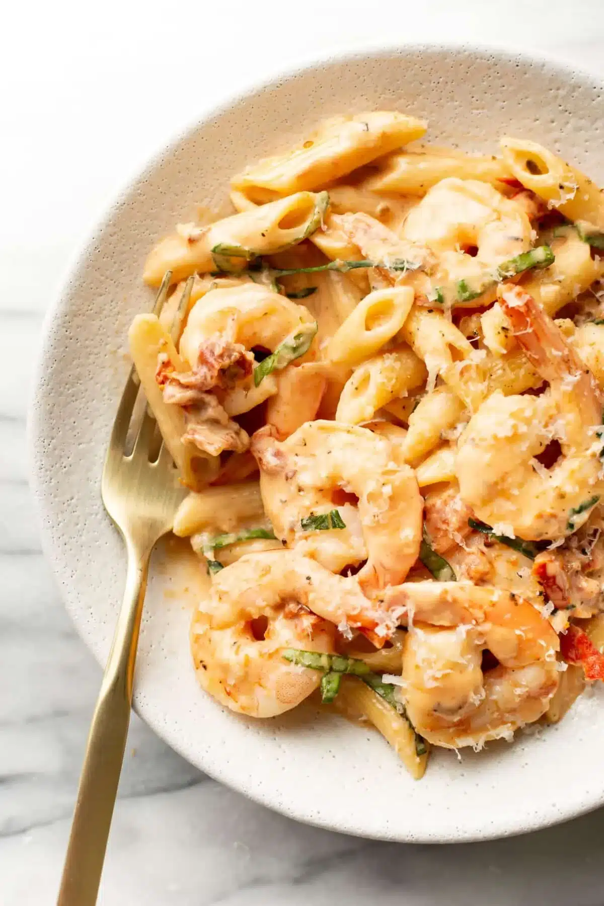 Delicious Marry Me Shrimp Pasta served with fresh herbs and lemon zest