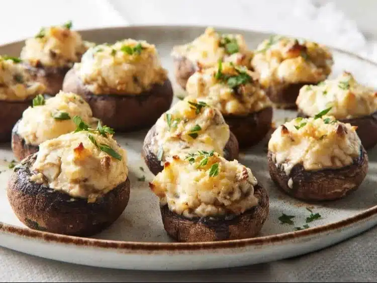 Mouth-Watering Stuffed Mushrooms: A Recipe to Impress 1 Delicious mouth-watering stuffed mushrooms ready to serve as appetizers
