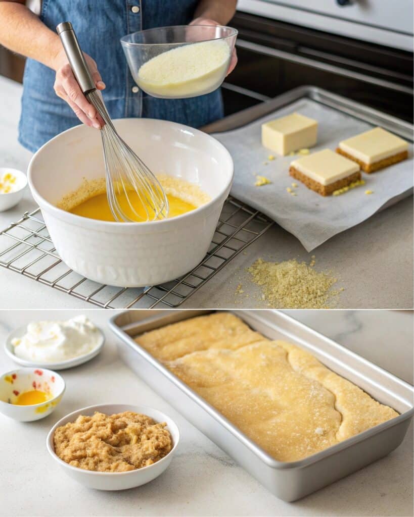 step images image of preheating oven while greas