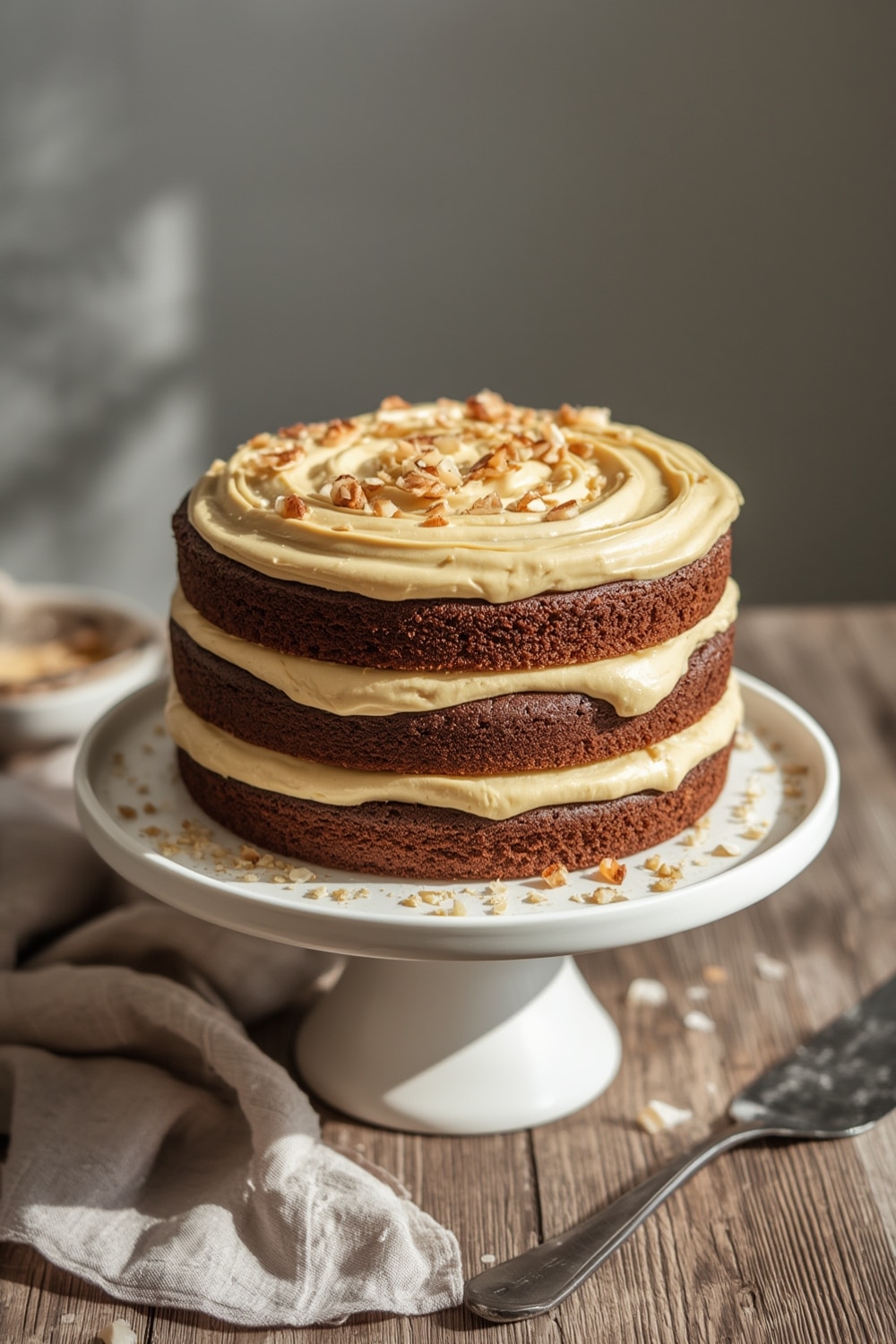 blonde chocolate cake - finished dish presentation