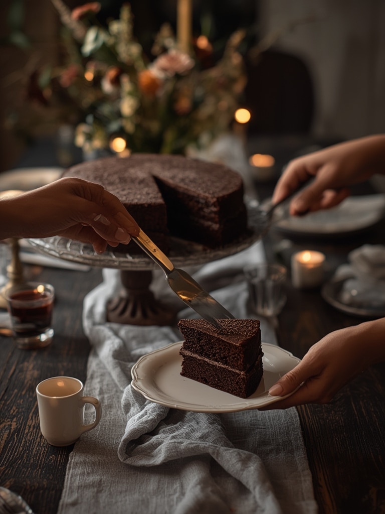 150 hour chocolate cake - serving suggestion