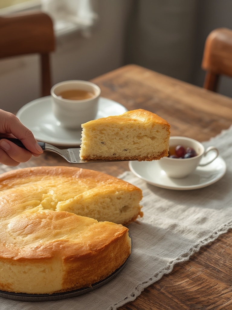 Cloud-Like Japanese Cheesecake - serving suggestion