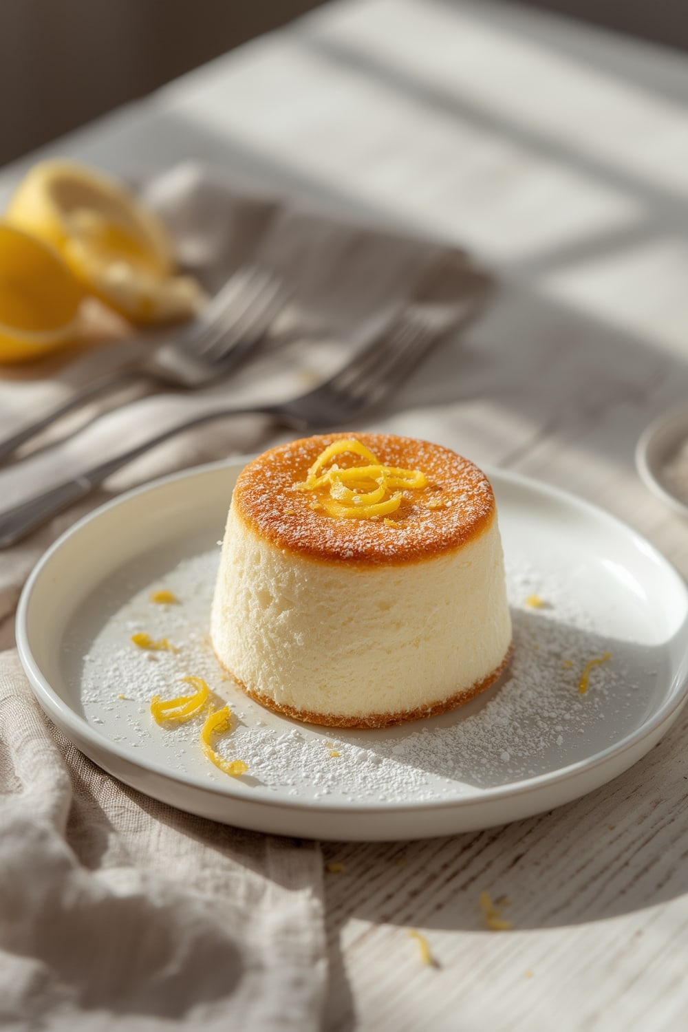 Cloud-Like Japanese Cheesecake - finished dish presentation