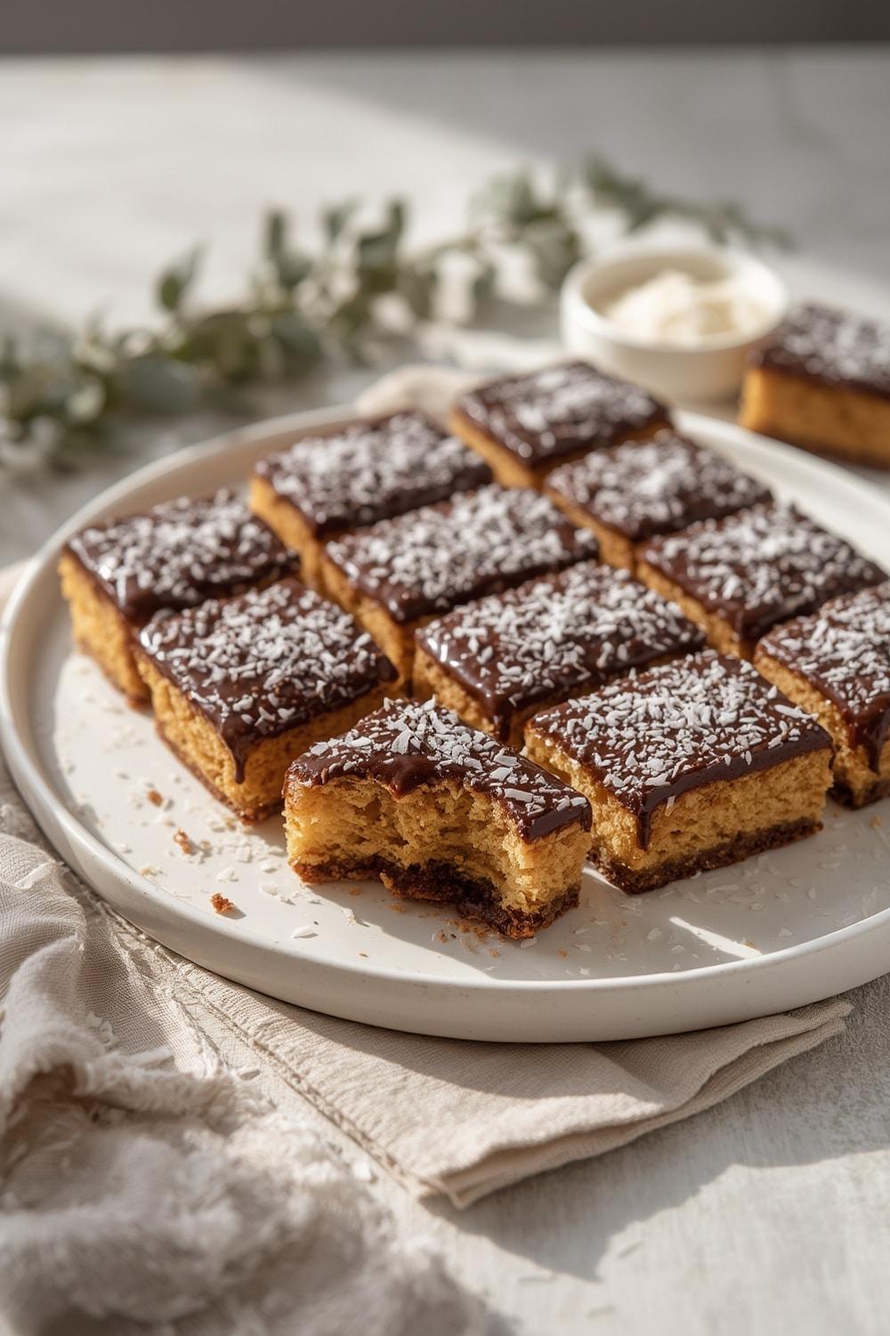 coated cake squares from australia - finished dish presentation