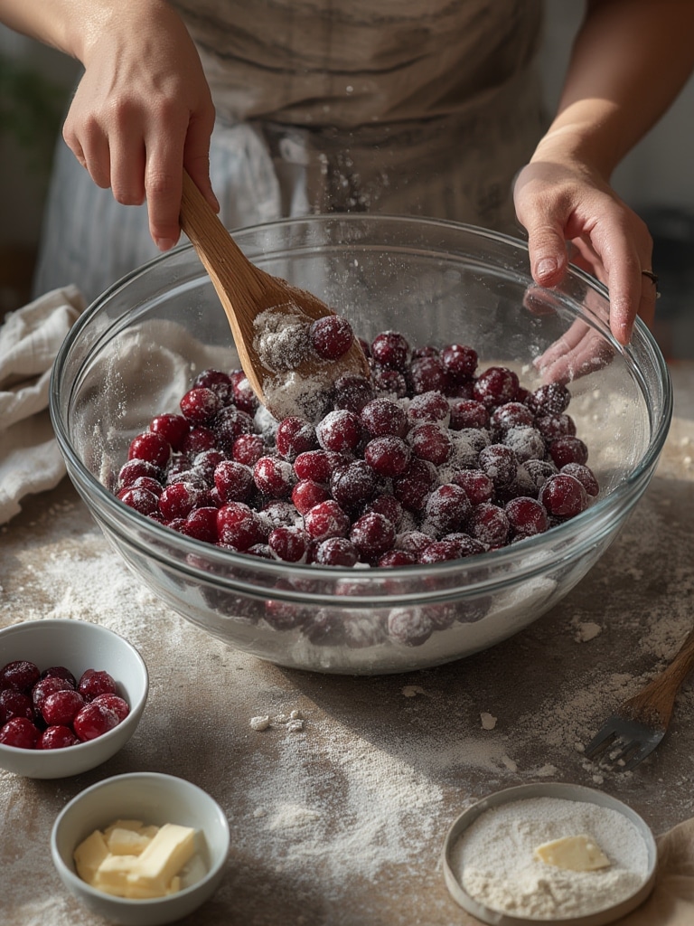 sour cherry cake recipe - cooking process