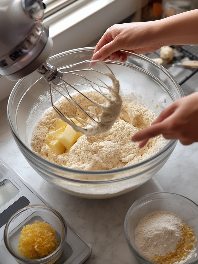 vegan lemon cake - cooking process