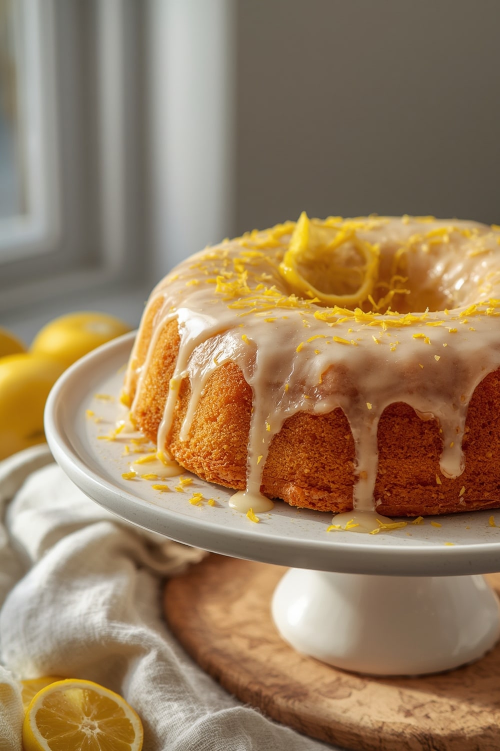 vegan lemon cake - finished dish presentation