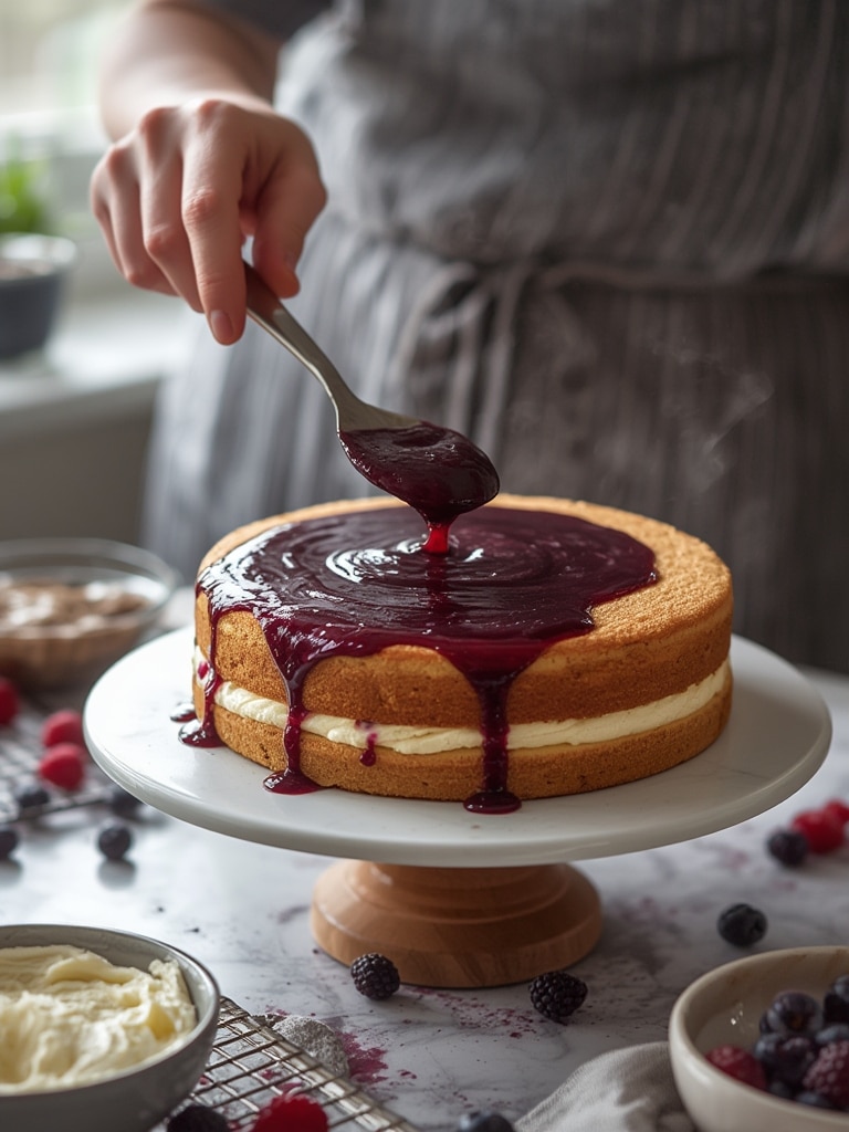 Berry Vintage Cake - cooking process