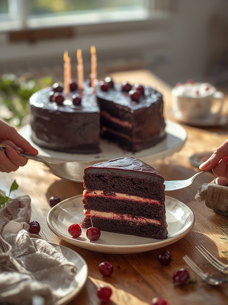Black Forest Cake - serving suggestion