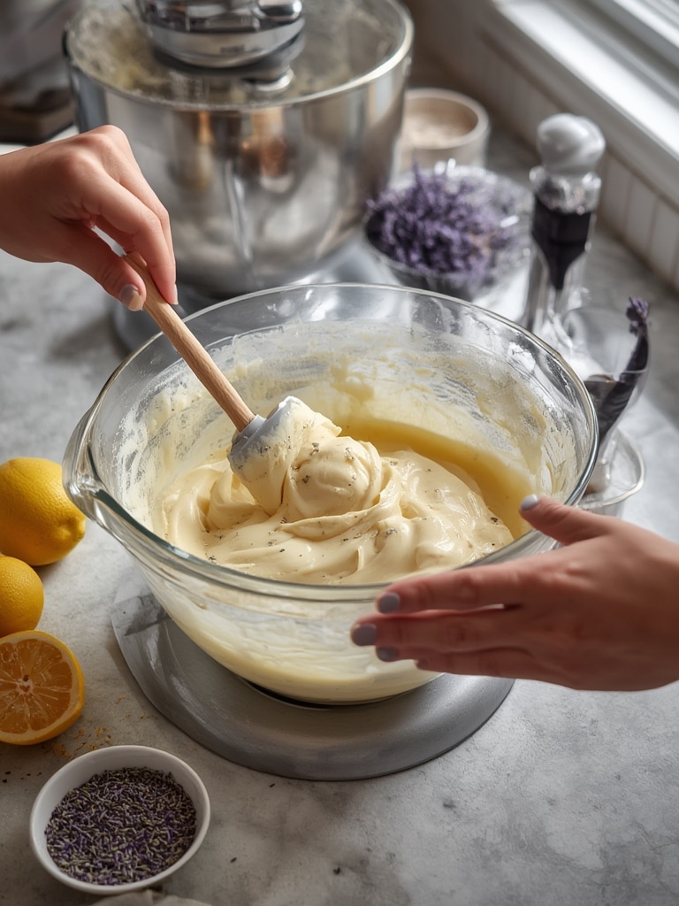 Lemon Lavender Bundt Cake - cooking process
