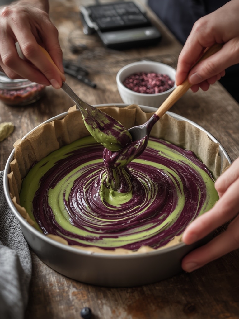 Blueberry Matcha Mochi Cake: Easy 1-Hour Recipe for Busy Weeknights 3 blueberry matcha mochi cake - cooking process
