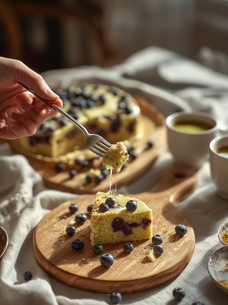 Blueberry Matcha Mochi Cake: Easy 1-Hour Recipe for Busy Weeknights 4 blueberry matcha mochi cake - serving suggestion