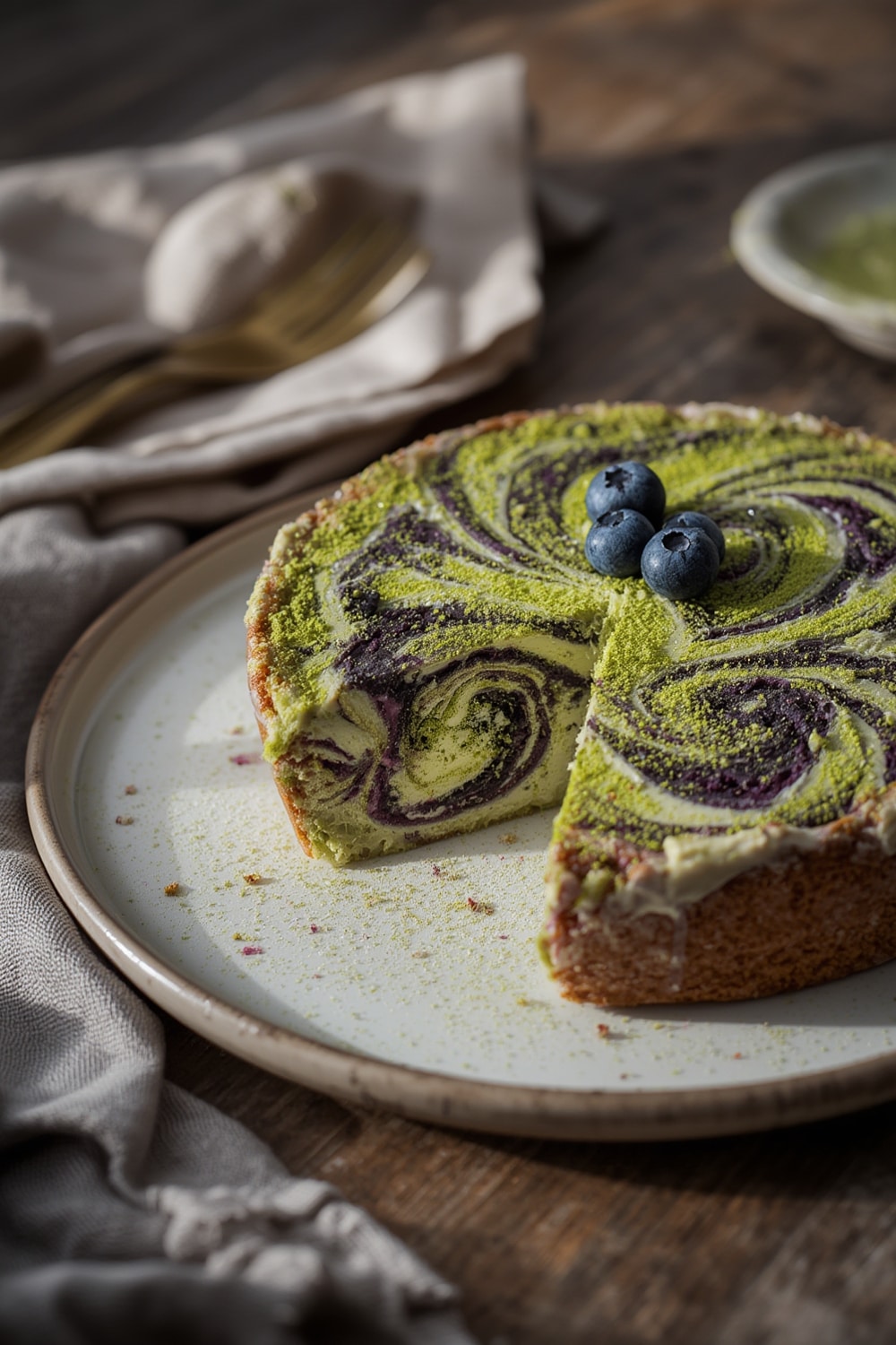 Blueberry Matcha Mochi Cake: Easy 1-Hour Recipe for Busy Weeknights 2 blueberry matcha mochi cake - finished dish presentation