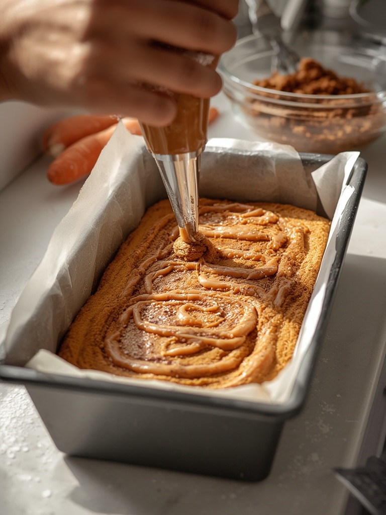 cinnamon roll carrot cake bread - cooking process