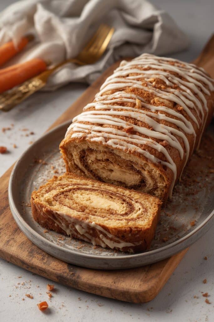 cinnamon roll carrot cake bread
