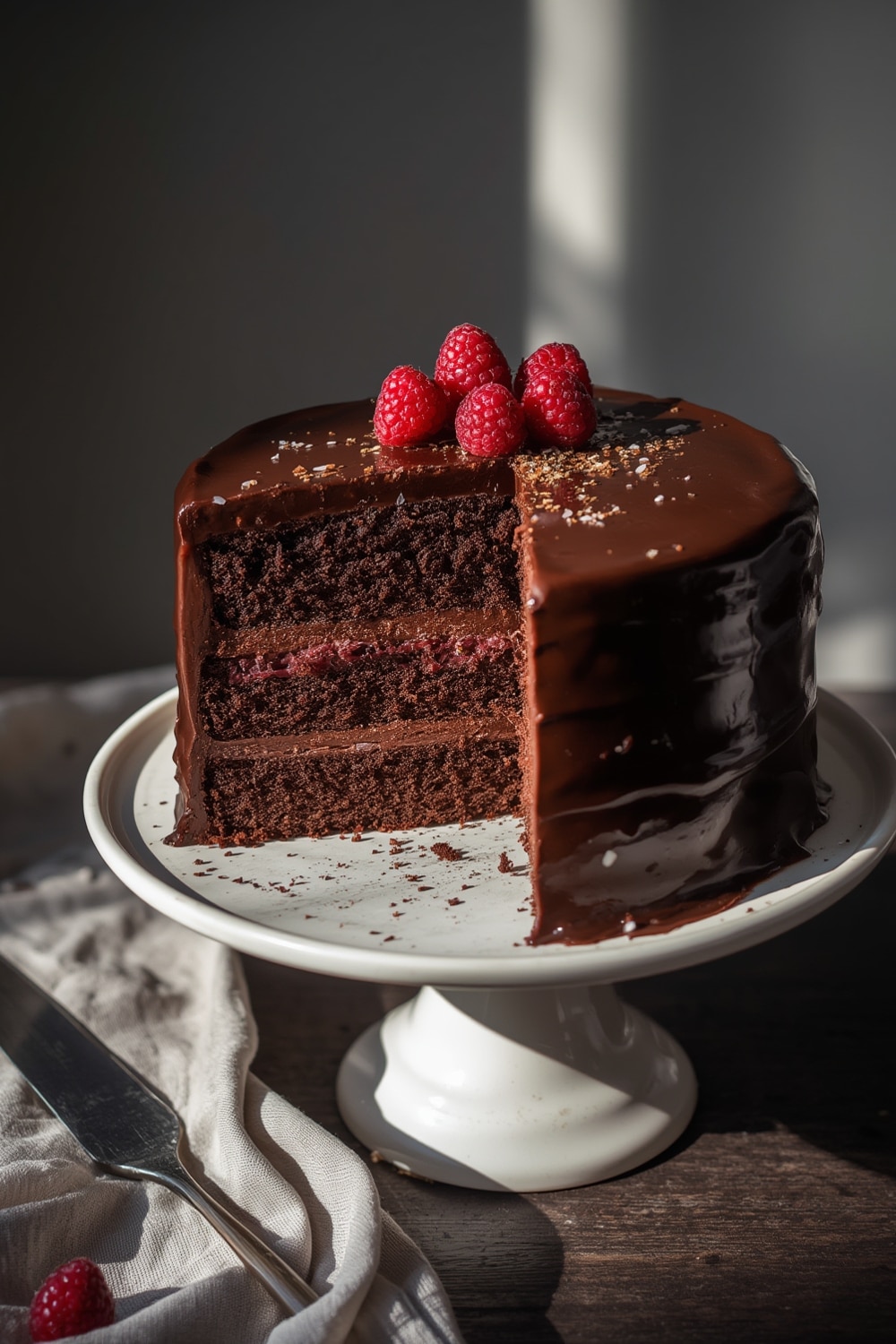 decadent double chocolate ganache cake