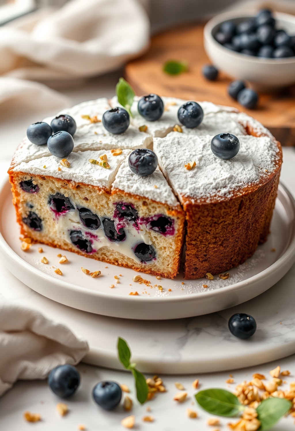 Nova Scotia Blueberry Cream Cake: Easy 1-Hour Recipe For Summer Parties 2 nova scotia blueberry cream cake - finished dish presentation