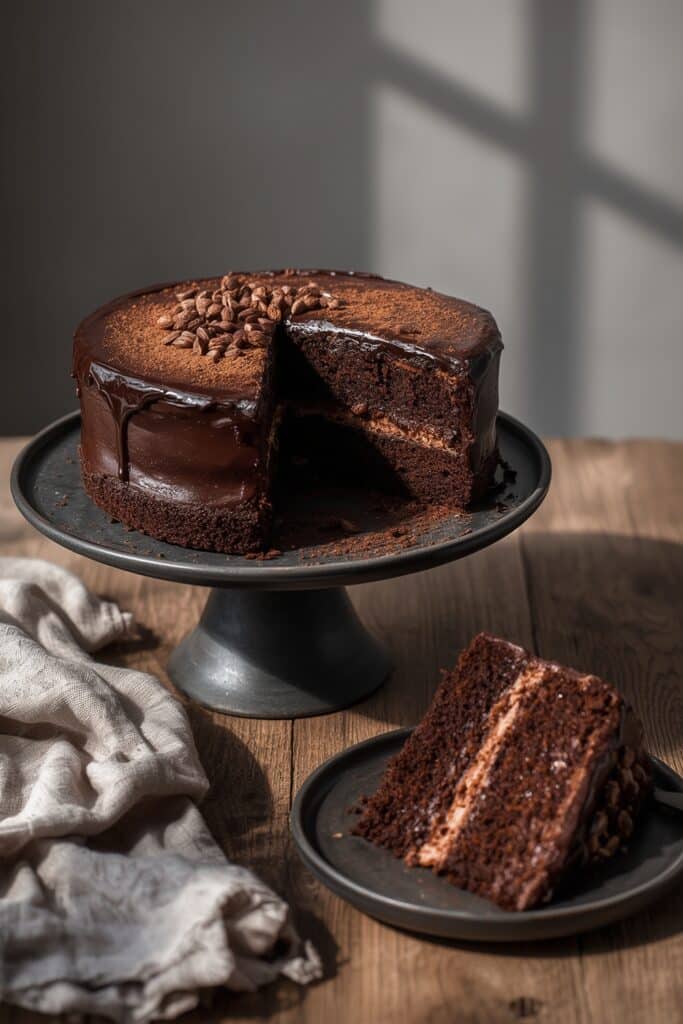 triple chocolate fudge cake