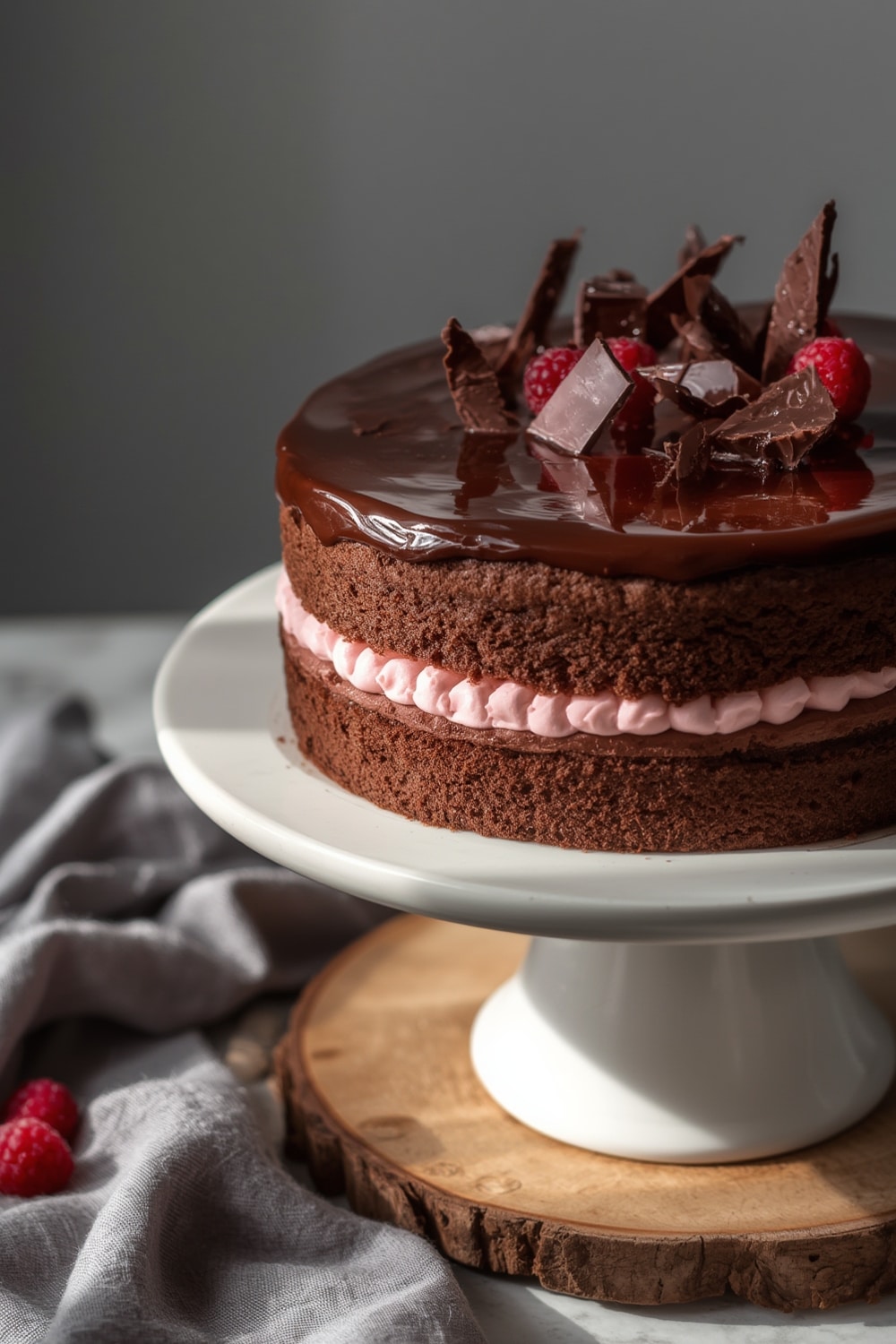 Triple Chocolate Mousse Cake: Delicious 40-Minute Recipe For Make-Ahead Celebrations 2 triple chocolate mousse cake - finished dish presentation