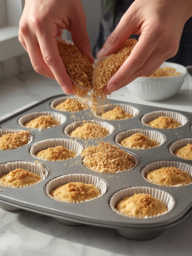 vegan coffee cake muffins - cooking process