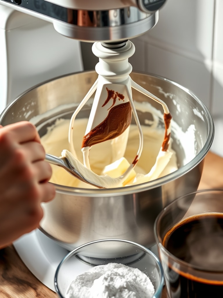 chocolate cream cheese frosting - cooking process