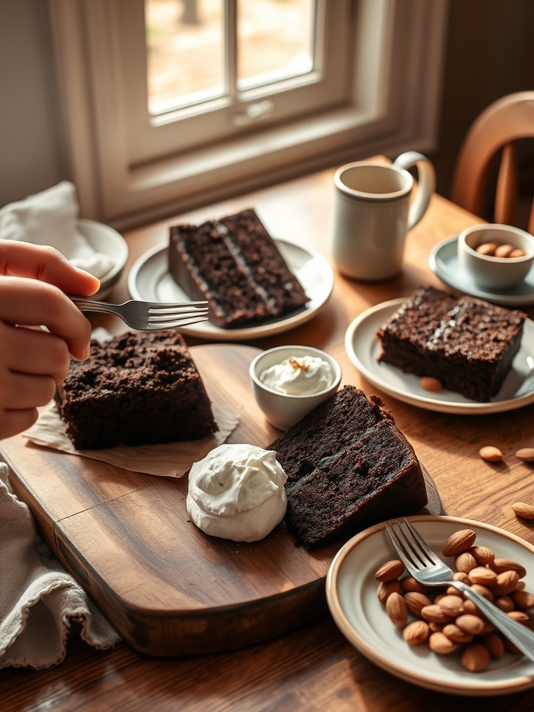 keto chocolate cake - serving suggestion