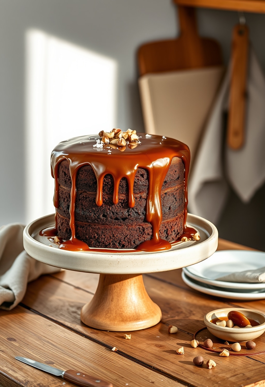 miso caramel chocolate cake