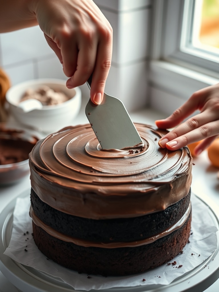 naked chocolate cake - cooking process