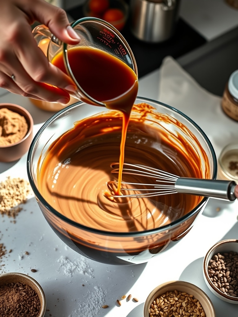tahini chocolate cake - cooking process