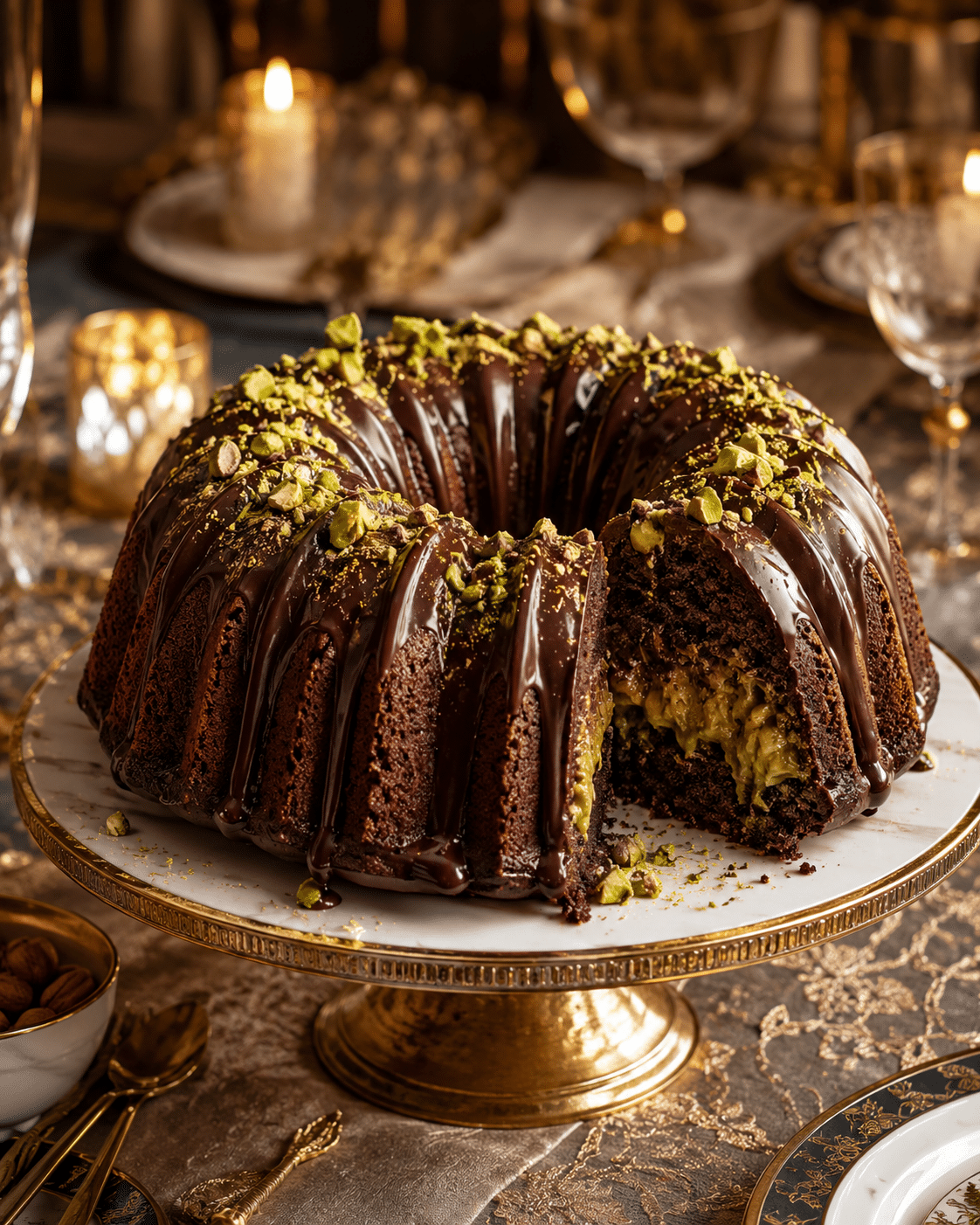 Dubai Chocolate Bundt Cake