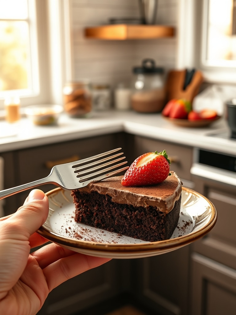 chocolate protein cake - serving suggestion