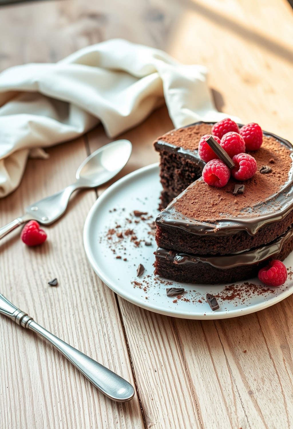 chocolate protein cake - finished dish presentation