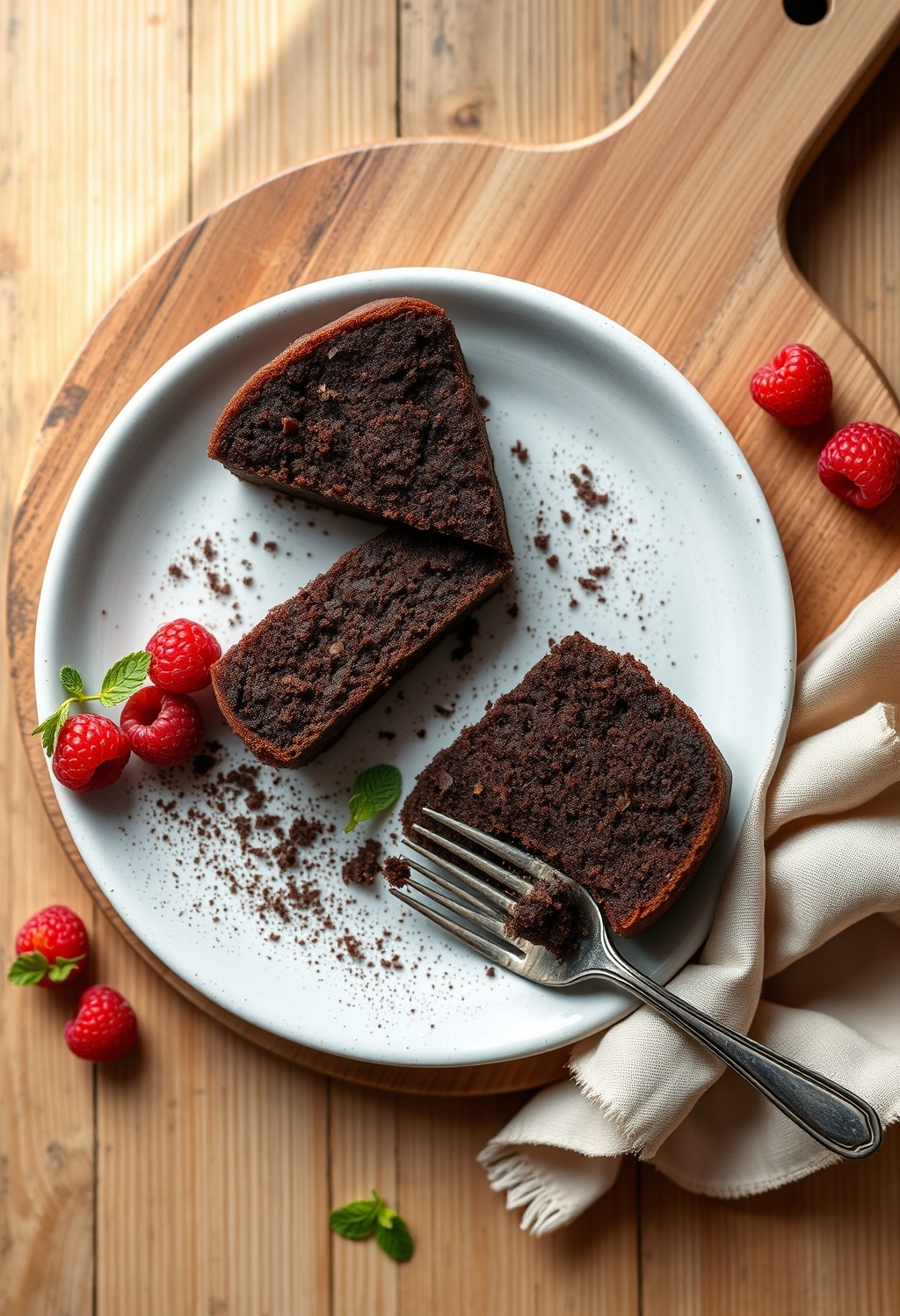 low calorie chocolate cake - finished dish presentation