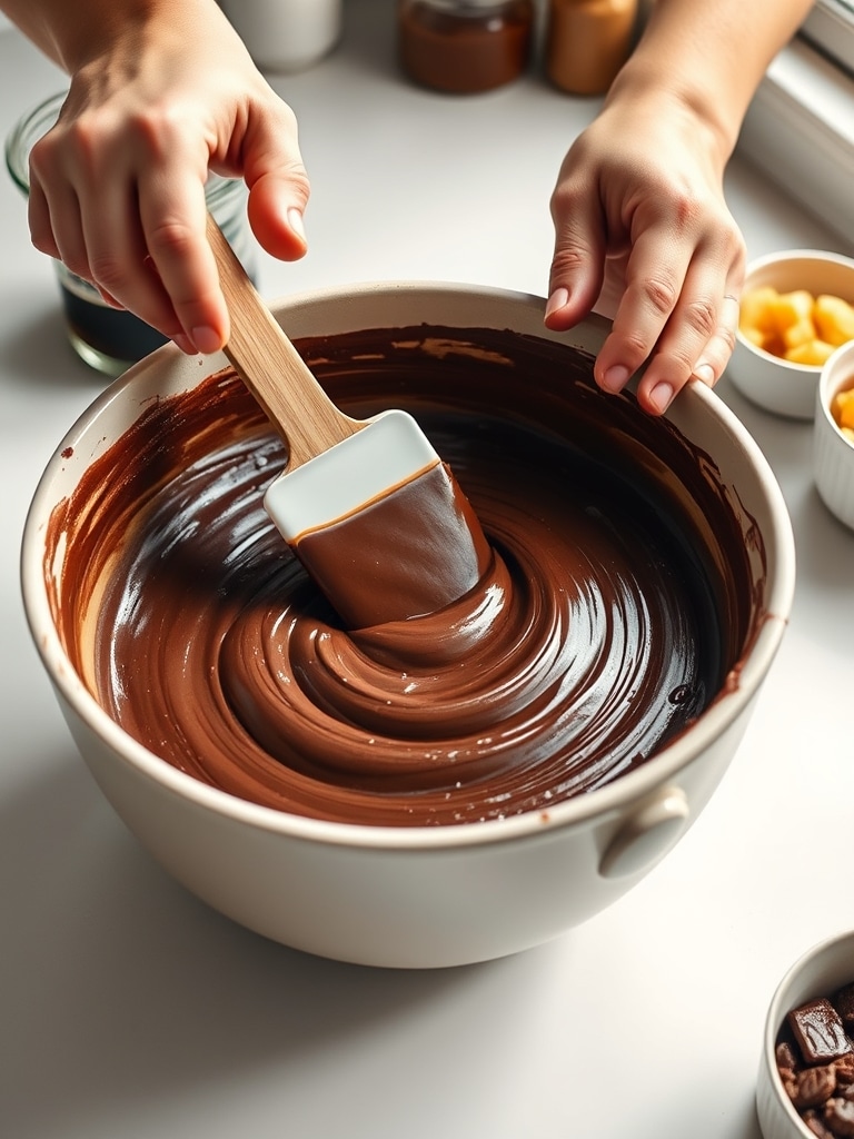 low fat chocolate cake - cooking process