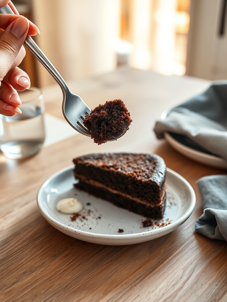 skinny chocolate cake - serving suggestion
