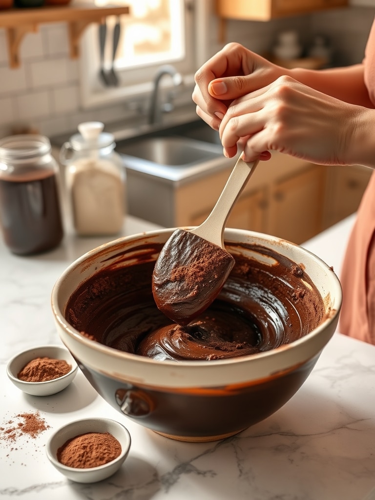 sugar free chocolate cake - cooking process