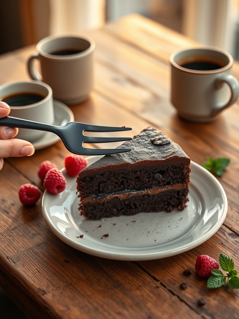sugar free chocolate cake - serving suggestion